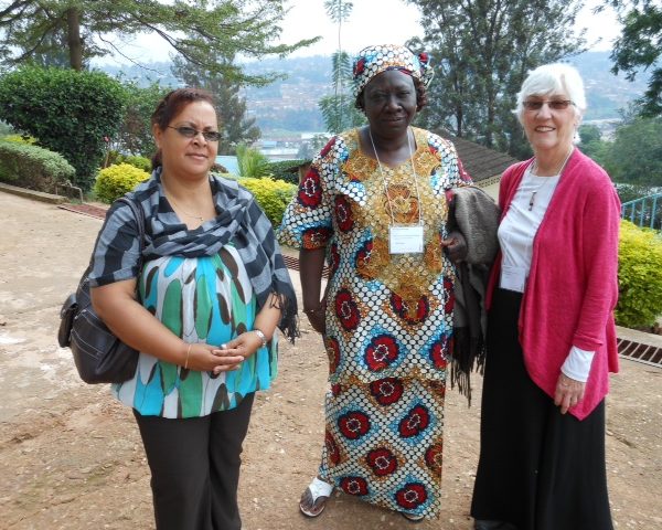At a local church, ladies from Mauritius, DRC Monique, and Sonia from US